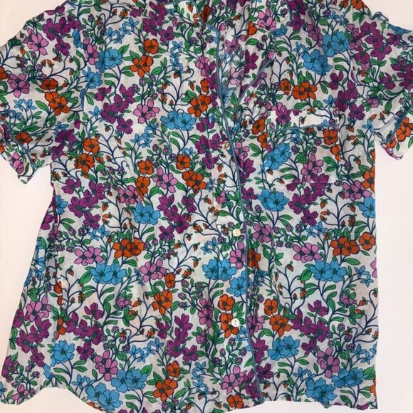 Women’s Roller Rabbit Blomst Lulu Short-Sleeve Pajama Shirt - Shirt Only - M - Picture 3 of 10